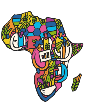 Illustrated map of Africa by Wenceslao Almazán