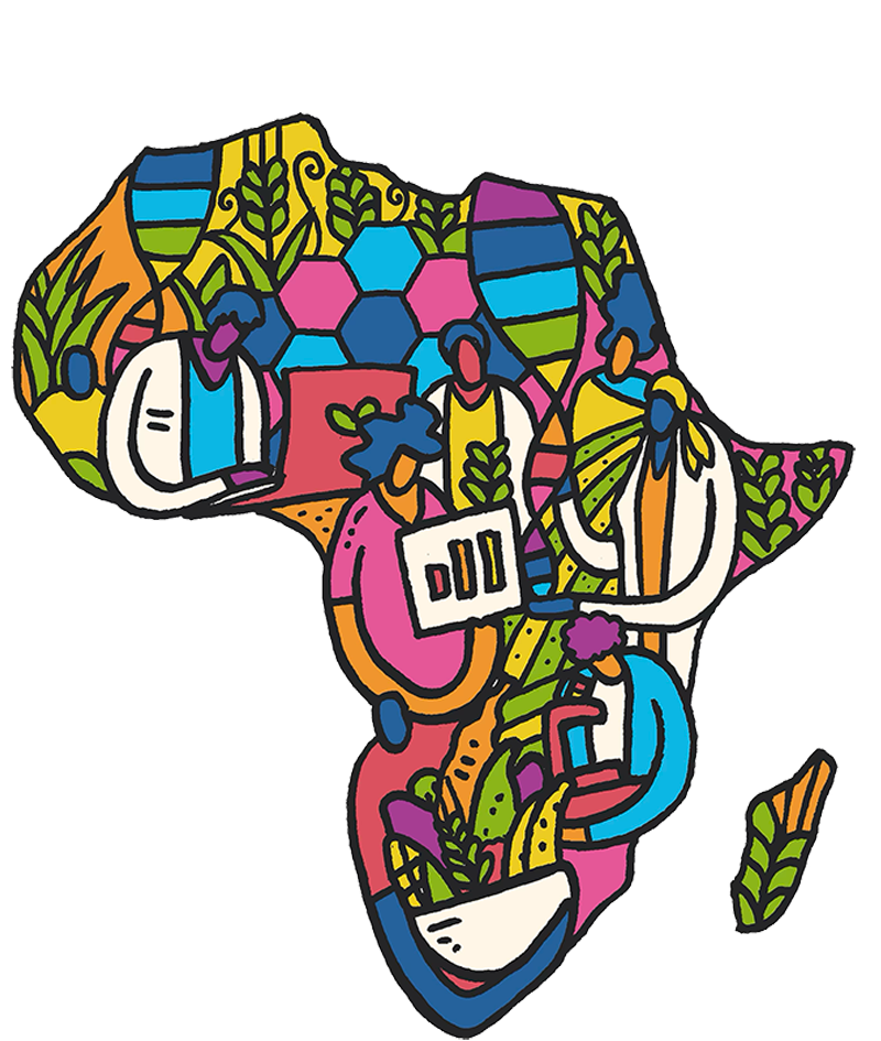 Illustrated map of Africa by Wenceslao Almazán