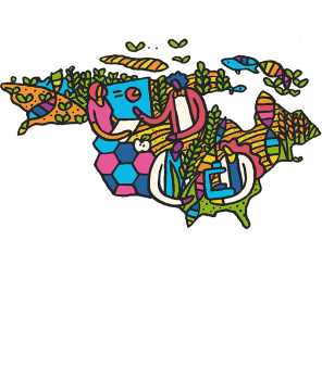 Illustrated map of North America by Wenceslao Almazán