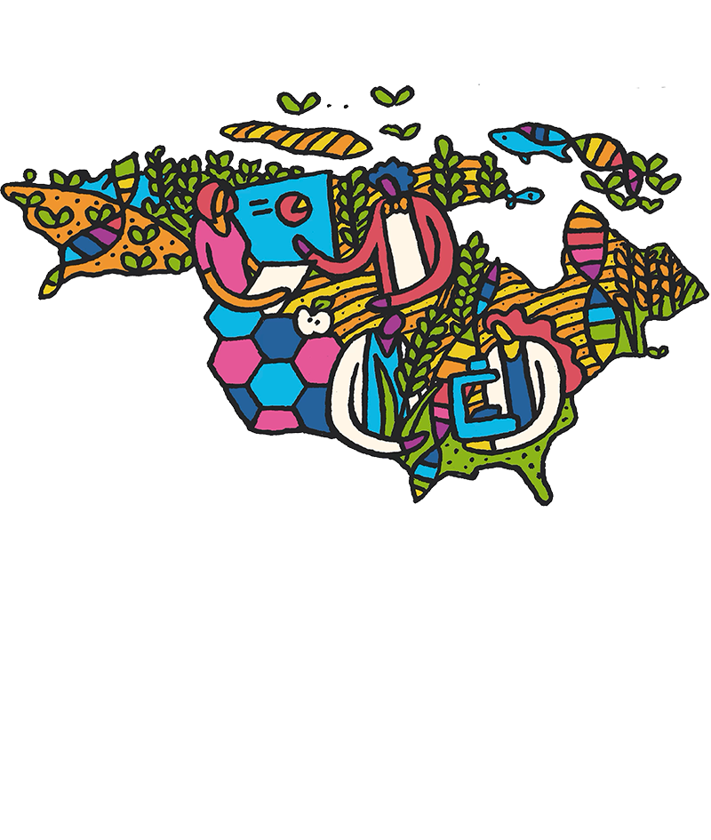 Illustrated map of North America by Wenceslao Almazán
